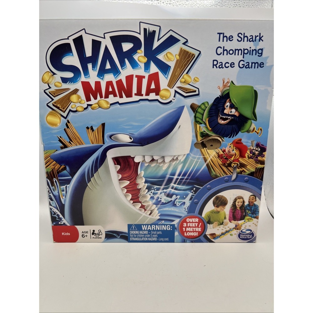 Shark Mania Game Spin Master Works Incomplete **Missing 10 coins & Palm Tree**